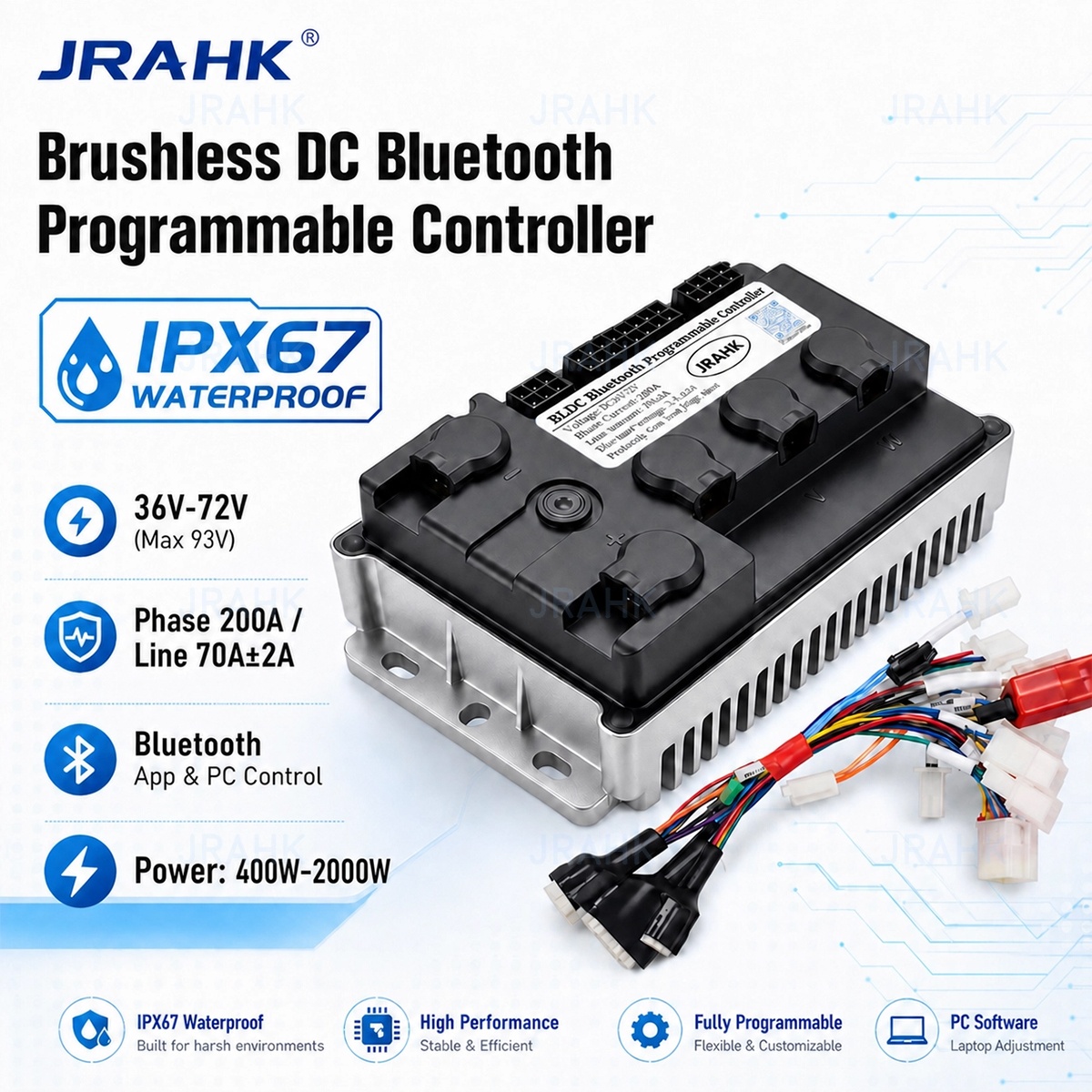 JRAHK 36V-72V BLDC Bluetooth P - Kelly Kls7230S Controller review and price